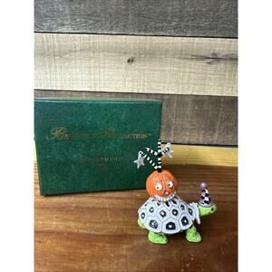 Dept 56 Halloween jeweled boxes -glitterville Pumpkin On Turtle -read